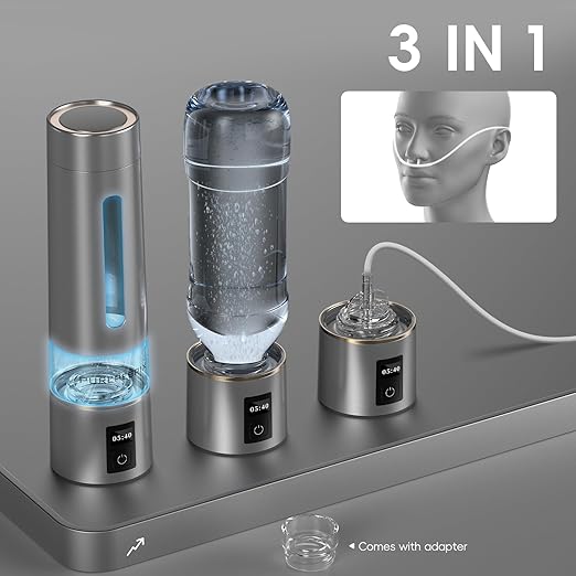 Hydrogen Water Bottle Generator-Up to 8100 PPB Molecular Hydrogen, 12-Hour Hydrogen Retention, IHSA Certified SPE/PEM Tech, Portable Hydrogen Bottle, Healthy Gift (Platinum)