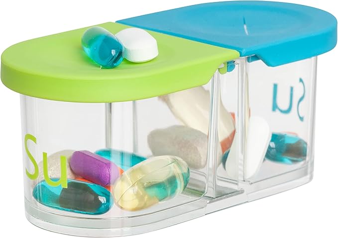 Sagely Smart Active Weekly Pill Box Organizer- AM/PM Pill Planner with Free App and 7 Removable Pods