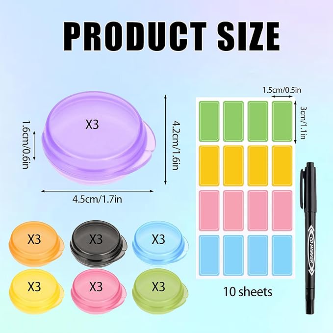 21 Pcs Small Pill Box, Travel Pill Case Portable Portable 7 Day Daily Pill Organizer Mini Medicine Storage Container for Pocket Purse Cod Liver Oil Storage Box Earplug Case（7 Colors）