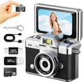 Mini Keychain Camera with Flip Screen Series,1080P HD Multiple Shooting Recording Modes, Portable Digital Camera with 16GB SD Card for Travel, Party. Ideal Pendant Gift