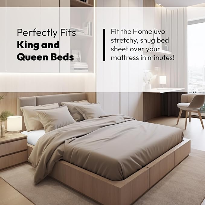 Grounding Fitted Sheets - King Size (76" x 80" x 13") Conductive Sheets Cover for Bed 95% Organic Cotton + 5% Silver Fiber-XL Bedsheets - with Cord for Earthing Connected (White, King)
