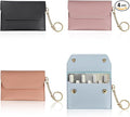4Pcs Birth Control Pill Case Holder, PU Leather Birth Control Case Sleeve Wallet with Snap and Keyring, Privacy Protection Contraceptive Medicine Holder Keychain