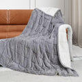 Alomidds Sherpa Fleece Weighted Blanket for Adults(20lbs Twin Size) Heavy Blanket with Fluffy Warm Thick Sherpa & Cozy Soft Flannel Snuggle Great for Sofa Bed Calming, 48x72 inches,Grey