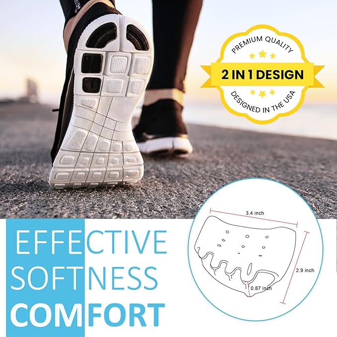 Toe Separators & Metatarsal Pads for Women & Men - 4 PCS Gel Toe Spacers, Ball of Foot Cushions for Pain Relief, Metatarsalgia, Morton's Neuroma, All-Day Comfort for Walking, Running, Standing