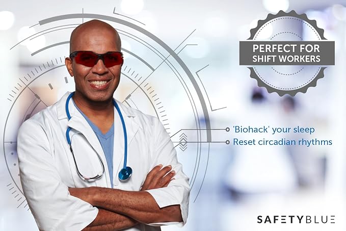 Sleep Savior Sport Red Lens Night Glasses - Light Blocking Glasses for Better Sleep - Eliminate Eye Strain