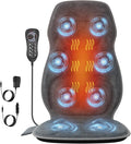 Back Massager with Soft Plush Fabric Cover, Massage Seat Cushion with 8 Vibration Motors & 2 Heating Levels, Chair Massager for Recliner, Office Chair, Sofa Use