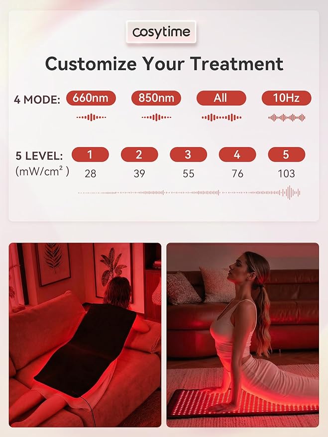 35" x 17" Red Light Therapy for Body - 660nm Red & 850nm Near Infrared NIR, Tri-Chip 1536 LEDs Therapy Mat, 100 mW/cm² High Irradiance