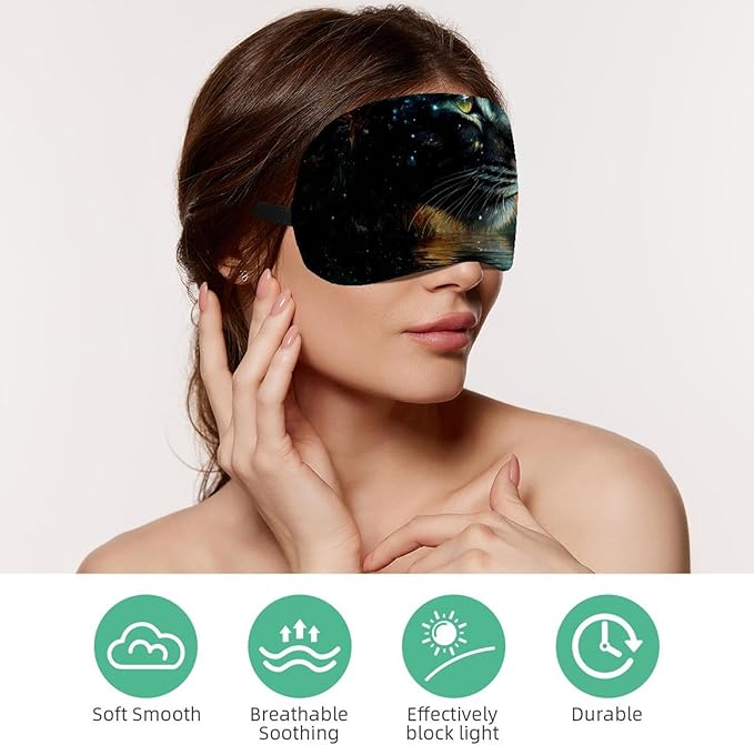 2 Pack Sleep Eye Mask for Women Men, Soft Breathable Eye Cove No Pressure Blackout Night Blindfold for Sleeping Light Blocking with Adjustable Strap, Baby Lion Purple