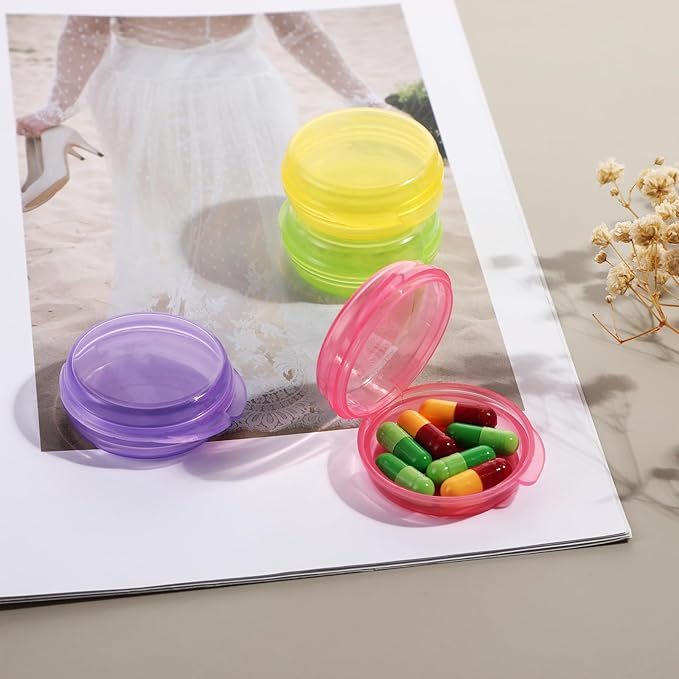 5 Packs Mini Pill Case Small Pill Organizer Box Portable Vitamin Holder Travel Pill Container for Pocket Purse Pills Storage Box to Hold Medicine Cod Liver Oil