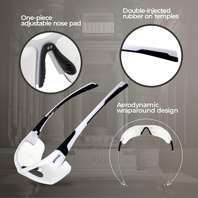 Global Vision Hercules 7 Safety Sunglasses Photochromic Auto-Darkening Clear to Smoke Lens ANSI Z87.1