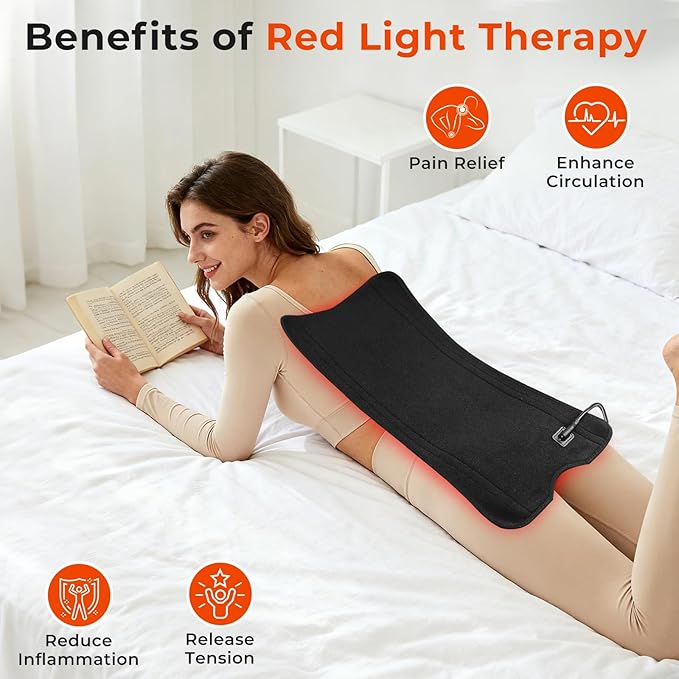 Red Light Therapy Mat for Body, 20.5''x 11'' Red Light Therapy Pad with Controller, 140pcs 2 in 1 LEDs (660nm & 850nm), Adjustable Timer & Intensity
