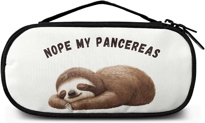 Rnyleeg Cute Sloth Insulin Bag for Women Men Portable Diabetic Supplies Storage Bags with Handle Small Size Diabetic Bags for Supplies Medicine Cooler Bag