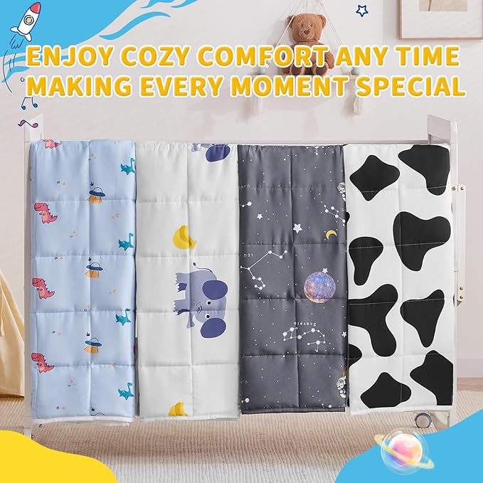 anfie Weighted Blanket for Kids (48"x72" 10lbs),Weighted Blanket Cooling Blanket for Sleeping,Throw Size Breathable Blanket with Premium Glass Bead(Space Grey)