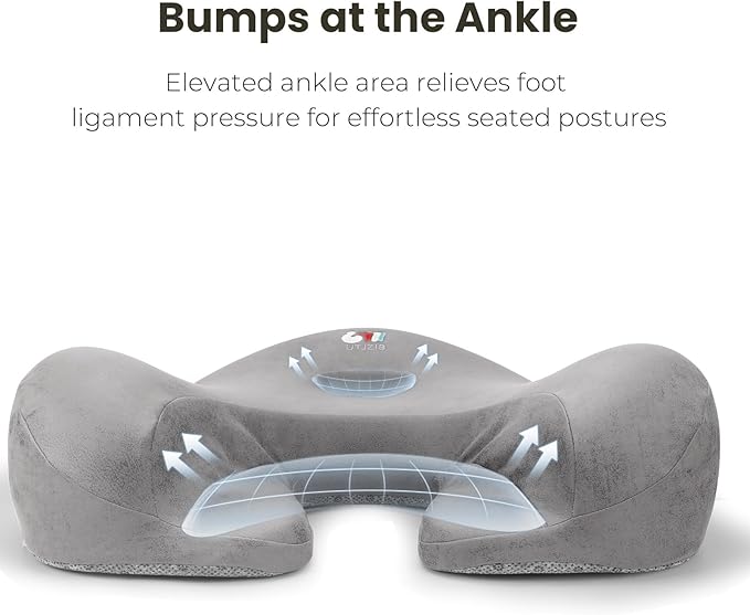 Meditation Cushion & Floor Pillow Seat - Ergonomic Comfortable Memory Foam Set Relieves Numbness Tailbone & Hip Pain from Long Sitting, idea for Reading, Yoga.