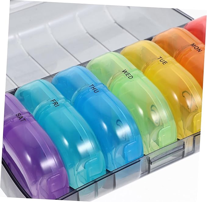 Portable Weekly Medicine Organizer Tight Seal Travel-Friendly Pill Case for Vitamins and Medication Compact Design Multiple Compartments for Easy Daily Use