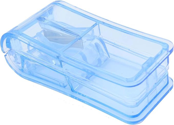 Pill Cutter, Splitter, Organizer for Pills/Supplement/Medication 2 Pcs (Blue)