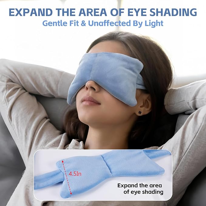 SPRING SEAON Weighted Eye Mask with 100% Patented Light Blocking Design for Men and Women, Velvet Gravity Eye Mask with Adjustable Head Circumference for Sleeping, Airplane, Travel, Gifts for Wife