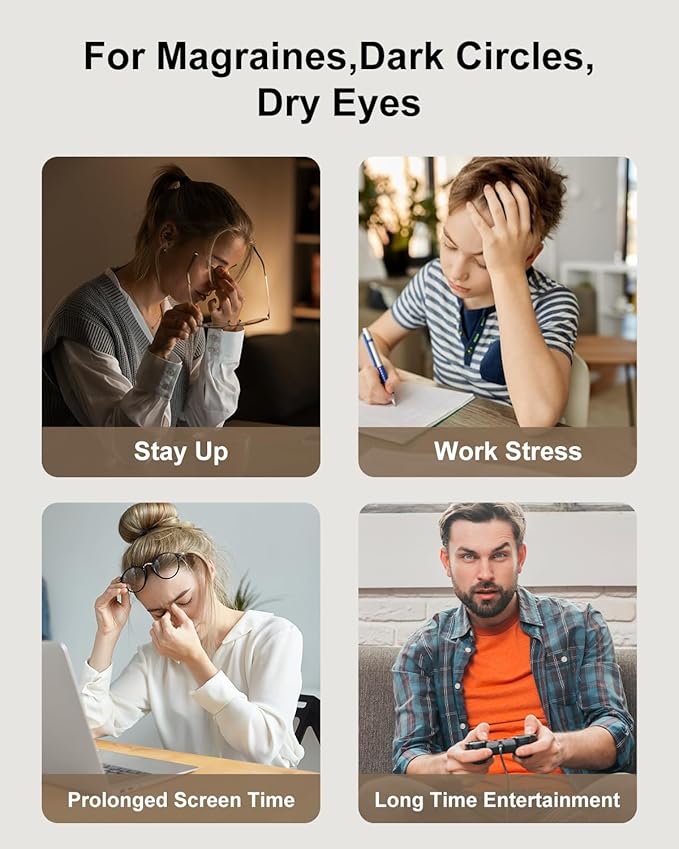 Morelax Eye Massager with Heat & Bluetooth Music, Birthday Gifts for Women, Reduce Eye Strain, Headache Relief and Improve Sleep, Eye Care Device for Migraine, Gifts for mom/Sister/Wife