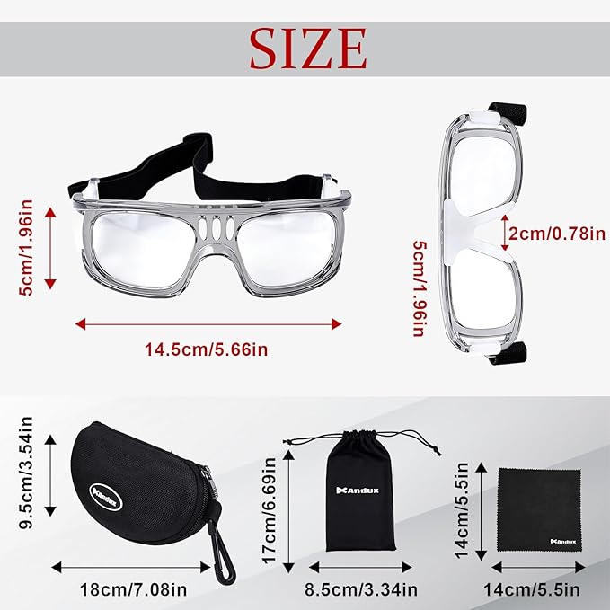Andux Unisex Sports Glasses Anti Fog Goggles for Basketball Dribbling, Lacrosse, Eye Training LQYJ-01