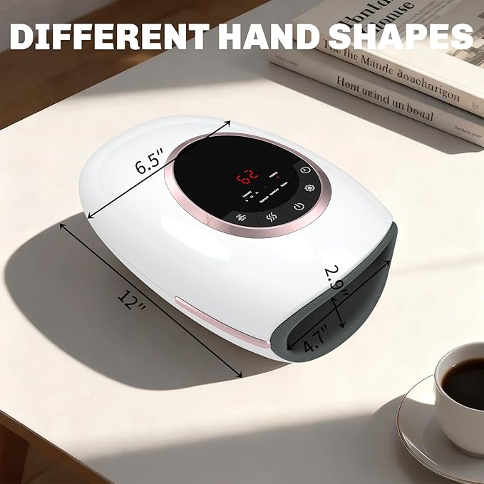 Foruisin Hand Massager with Heat and Compression, 3 Strength Levels & Modes, 10/15/20 Min Timer,Large Size Fits Hands & Forearms Carpal for Arthritis, Pain Relief, Carpal Tunnel (White, General)