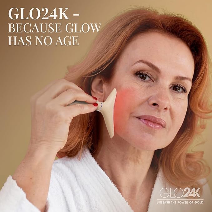 GLO24K 7 Color Beauty Device – Triple LED Action & Vibration Technology Facial and Neck Massager (2 Pack)