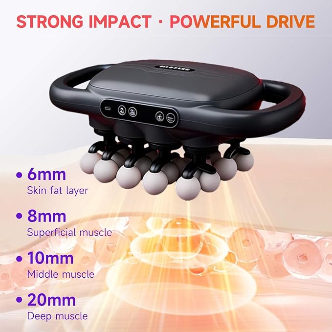 28-Heads Massage Gun Set for Total Body Muscle Recovery, Deep Tissue Percussion Massager with 9 Adjustable Modes, Quiet High-Power Back & Full-Body Massager for Home, Gym & Office,