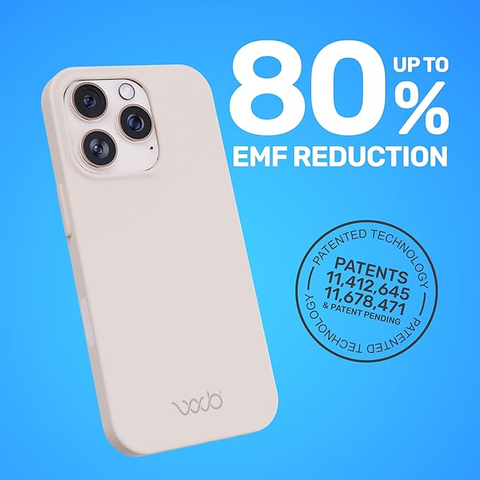 WAVEBLOCK EMF Protection Silicone iPhone Case Compatible with iPhone 16 Pro, Radiation Blocker, 5G Shield Reduction, Lightweight, USA Patented and Tested in FCC Lab, Stone