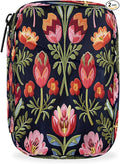Tulips Red Flower Pill Case Travel Pill Organizer Weekly 7 Day Portable with Zipper Medicine Box Pill Case for Vitamins, Birth Control,Fish Oils,Medication, Supplements