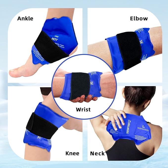 ZNÖCUETÖD Ankle Ice Pack Wrap for Swelling, Gel Wrist Foot Ice Packs for Injuires Reusable, Hot Cold Pack Compression for Pain Relief, Achilles Tendonitis, Plantar Fasciitis, Sprained,Surgery Recovery