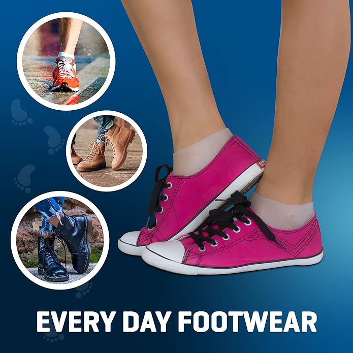 Ballotte Premium Silicone Heel Protectors for Shoes, Gel Heel Cups & Cushion Inserts for Women & Men, Cushioned Sole Cups for Plantar Fasciitis for Cracked Footbed Relief & Blister Prevention