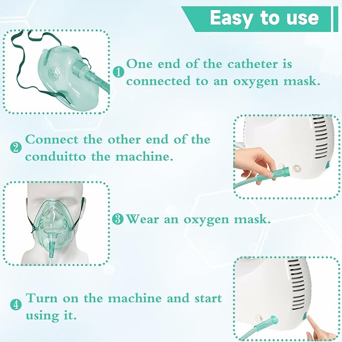 3 Pack Oxygen Masks for Face Adult, XL Size Oxygen Mask with 6.6' Ft Tubing and Adjustable Elastic Strap- NO Cup