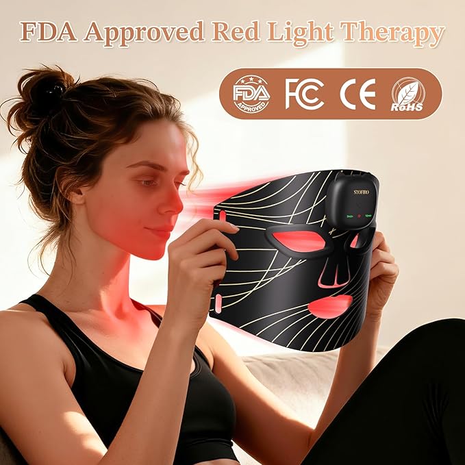 FDA-Cleared 850nm Red Light Therapy Mask for Face with Eye Protection, Christmas Birthday Mother’s Day Gifts for Women, Home Beauty Device