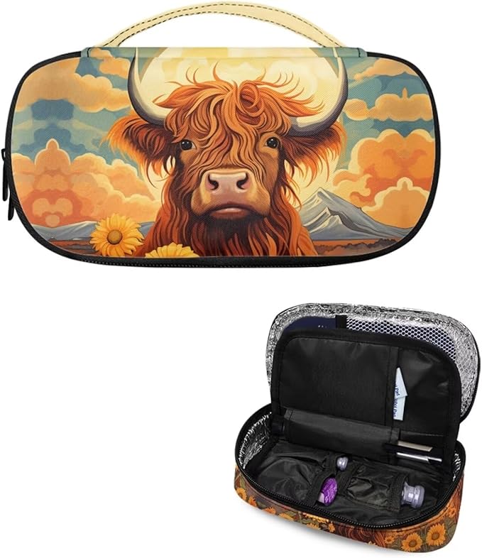 Sunflower Cow Insulin Cooler Travel Case, Diabetic Medication Organizer for Insulin Pens and Other Diabetic Supplies