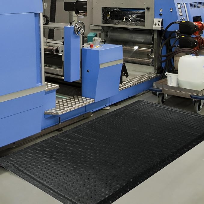 Nisorpa Anti Fatigue Mats Industrial 2' x 7' Ergonomic Standing Mat 15/16" Extra Thick Cushioned Shop Floor Mats Kitchen Mats Heavy Duty Commercial Diamond Plate Support for Leg & Back Pain, Black