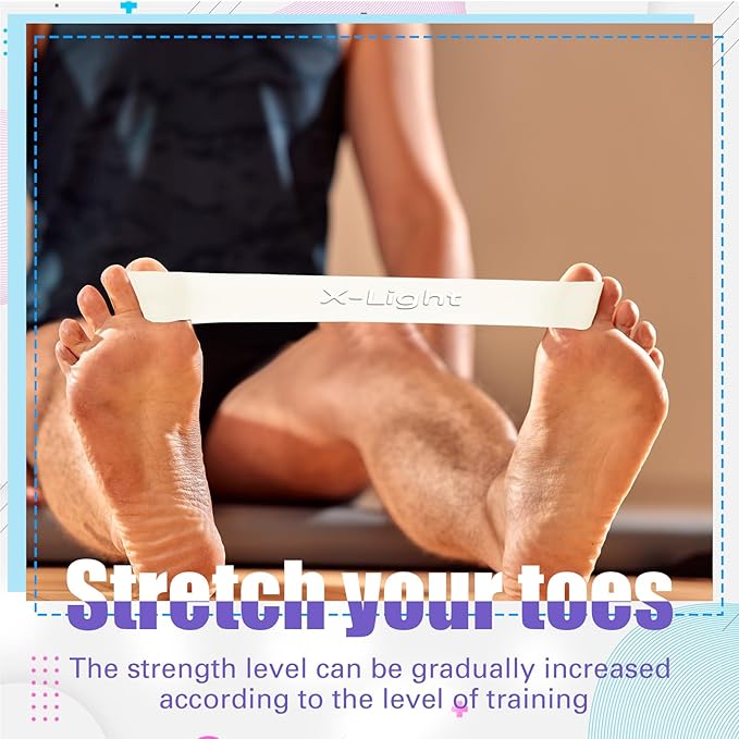 Set of 5 Toe Stretcher Band Separator Spacer Bunion Correction Hallux Valgus Alignment Foot Stretcher Straightener Resistance Loop Yoga Exercise Foot Care with Carry Bag(Coffee)