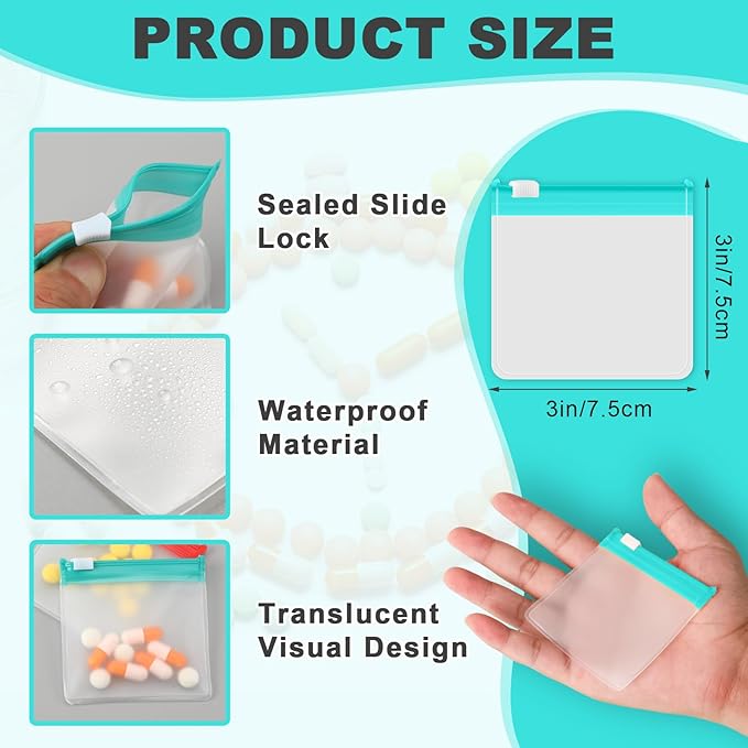MARFOREVER 39 Pcs Pill Pouch Bags, Reusable Medicine Bags Pill Pouches Zippered Medicine Packets Travel Pill Organizer 28 Pcs Plastic Pill Bags with Slide Lock 10 Sheets Labels and 1 Pc Marker