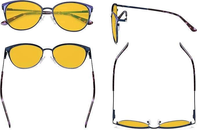 Eyekepper Ladies Blue Light Filter Glasses - Butterfly Design Computer Eyegalsses Women -Transparent Blue Lens
