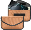 TICONN 2PK Faraday Bags for Car Keys Fob, 7.75"X4.25" Faraday Cage Protector, Car RFID Signal Blocking, Anti-Theft Pouch Anti-Hacking Case Blocker (Bronze, L)