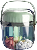 MURRI&MURRDI Pill Organizer with 4 Compartments, Travel Pill Box Small Portable Medicine Bottle, Anti-Mixing & Wide Opening, Compact Pill Container Holder for Vitamin Fish Oil Medication (F Green)