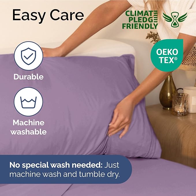 Full Size 4 Piece Sheet Set - Extra Soft, Breathable And Cooling Sheets - Hotel Luxury Durable Bed Sheets for Women & Men - Deep Pockets, Easy-Fit & Wrinkle-Free Sheets - Lilac Oeko-Tex Bed Sheet Set