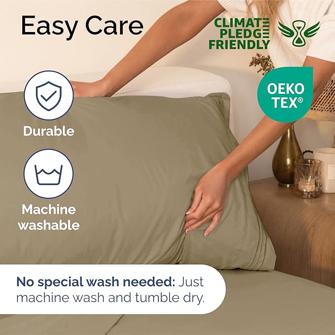 King Size 4 Piece Sheet Set - Extra Soft, Breathable & Cooling - Hotel Luxury Durable Bed Sheets - Deep Pockets, Easy-Fit & Wrinkle-Free - Light Caramel Oeko-Tex