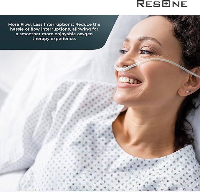 ResOne 5pk 7Ft Oxygen Supply Tubing, Crush Resistant, Standard Connectors for Nasal Cannulas, Cannula Nasal Tubing, Oxygen Concentrator - Green