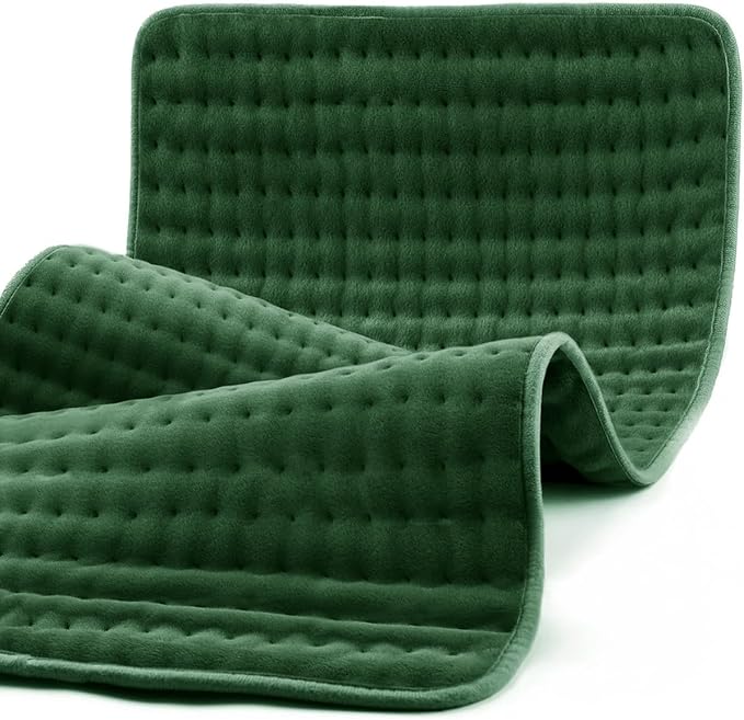 Heating Pad for Back Pain Relief & Cramps, CooCoCo Heating Pads with Auto Shut Off Large, 6 Heat Settings Electric Heated Pad, Gifts for Women Men, 17"x33", Dark Green