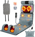 Full Body Massage Mat - 9 Massage Modes Electric Heating Vibration Massage Pad, Neck Foot Back Massage Detachable Massage Pillow, Anti-Slip Bottom Foot Massagers