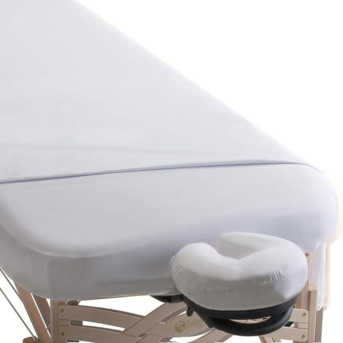 EARTHLITE Premium Microfiber Massage Sheet Set - Silky, Wrinkle Resistant, Quick Drying, 3piece Set (Fitted, Top, Face Pillow Cover)