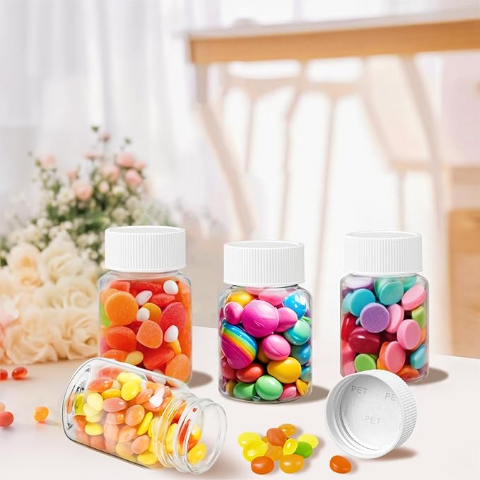 Lamoutor 30Pcs Clear Pill Bottle Plastic Medicine Bottle Empty Reagent Chemical Containers with Caps for Liquid Solid Powder Medicine 100ML