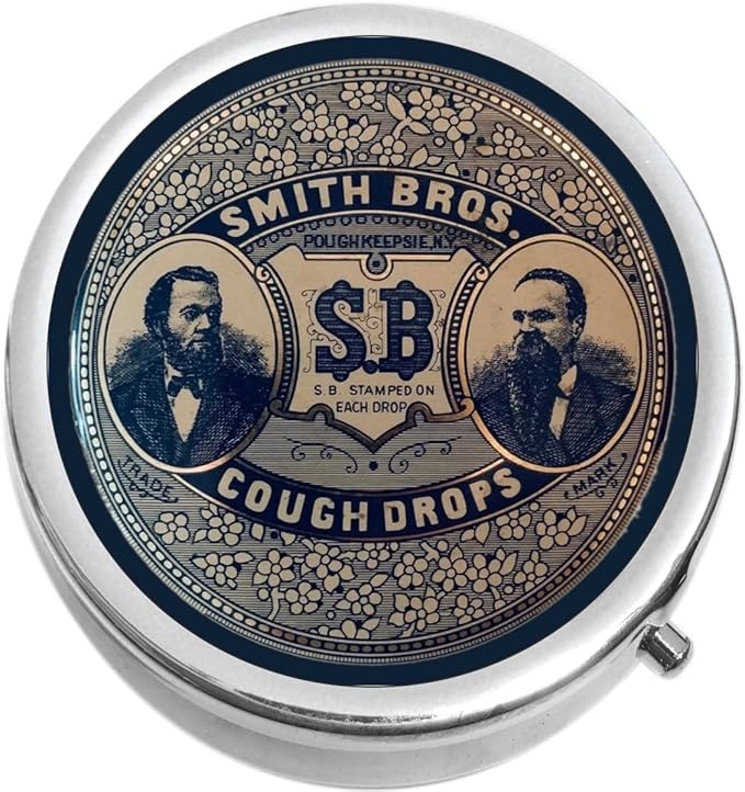 Vintage Cough Drops Tin Medicine Vitamin Pill Box