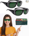LIGHTMEUP Red Light Therapy Glasses,Eye Protection for Infrared & LED Light Sessions–Blocks 200-2000nm Harmful Wavelengths,Maintain Visibility,Lightweight Comfortable Red Light Goggles 2 Pairs