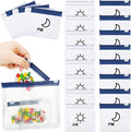 56 Pcs AM PM Pill Pouches Bags Travel Pill Bags Zippered Medicine Organizer Day and Night Pill Bag Reusable Plastic Pill Baggies with Slide Lock Monthly Pill Organizer 2 Times a Day (Clear, Blue)