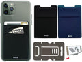 RFID Blocking Phone Card Wallet - Double Secure Pocket - Ultra-Slim Self Adhesive Credit Card Holder Card Sleeves Phone Wallet Sticker All Smartphones (Black Blue)-2PC
